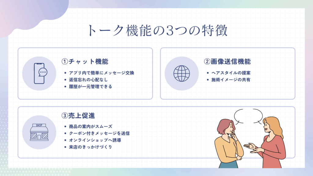トーク機能の3つの特徴