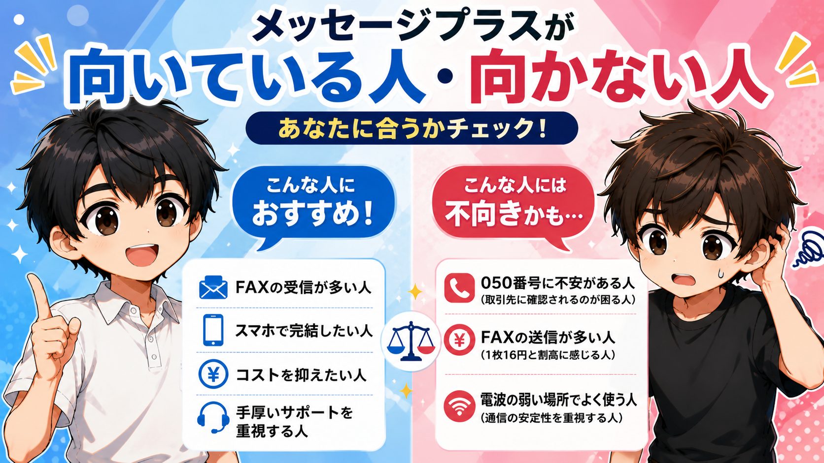 メッセージプラスが向いている人・向かない人
